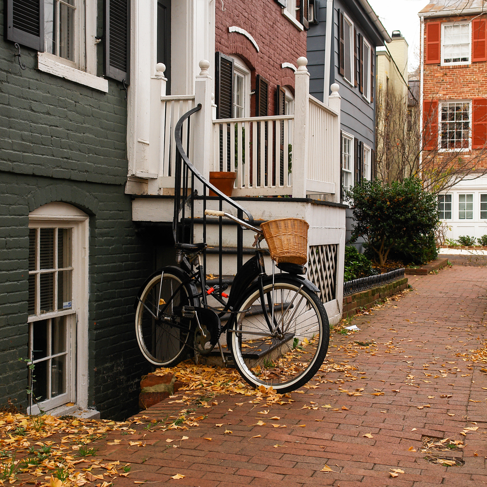 Casas geminadas históricas em Georgetown, em Washington, D.C.