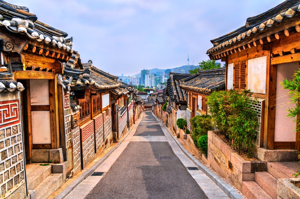 Casas tradicionais na Bukchon Hanok Village, em Seul