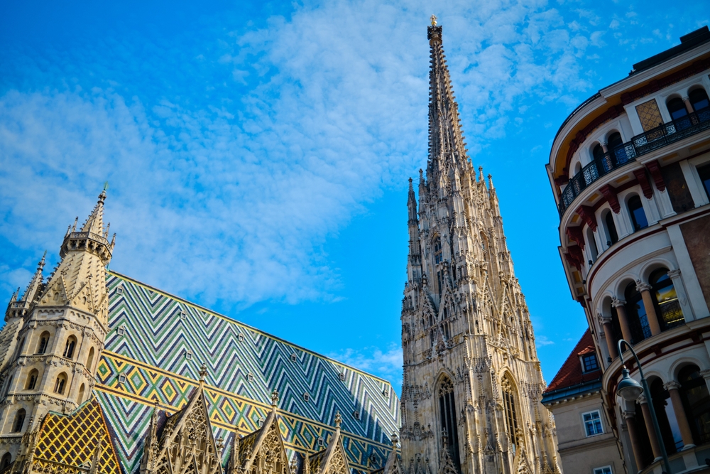 Catedral de Santo Estêvão vista da Stephansplatz em Viena