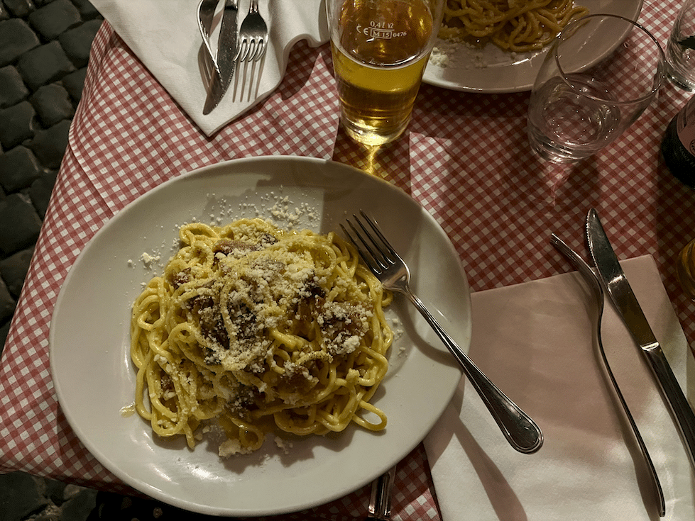 Comida italiana em Trastevere