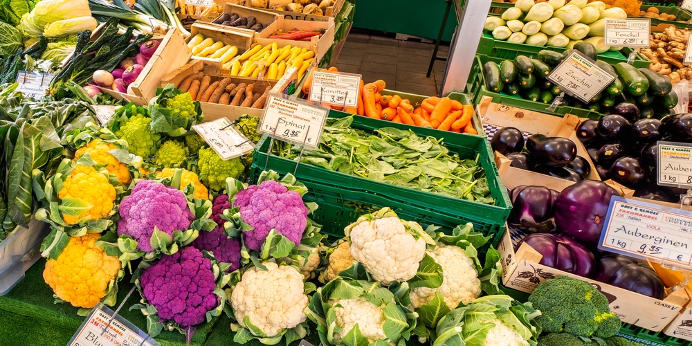 O mercado de alimentos Viktualienmarkt em Munique