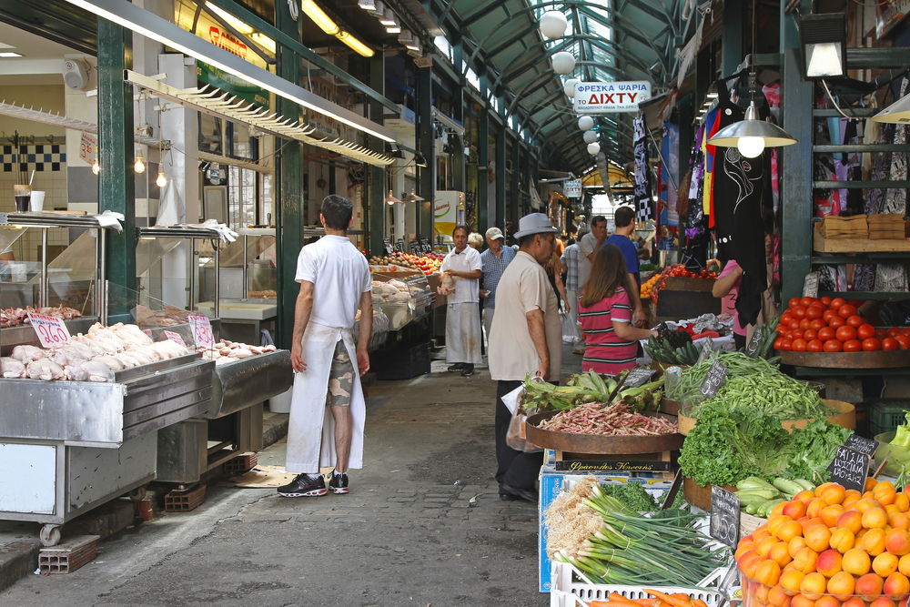 O Mercado Modiano em Tessalônica, o mercado coberto perto do Mercado Kapani
