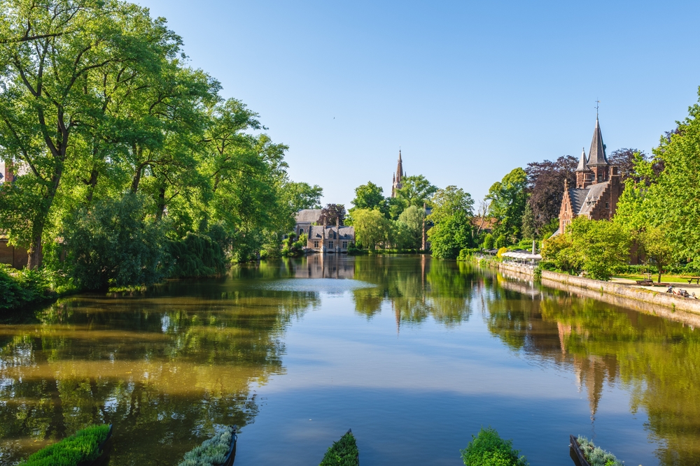Minnewater, o Lago do Amor, em Bruges