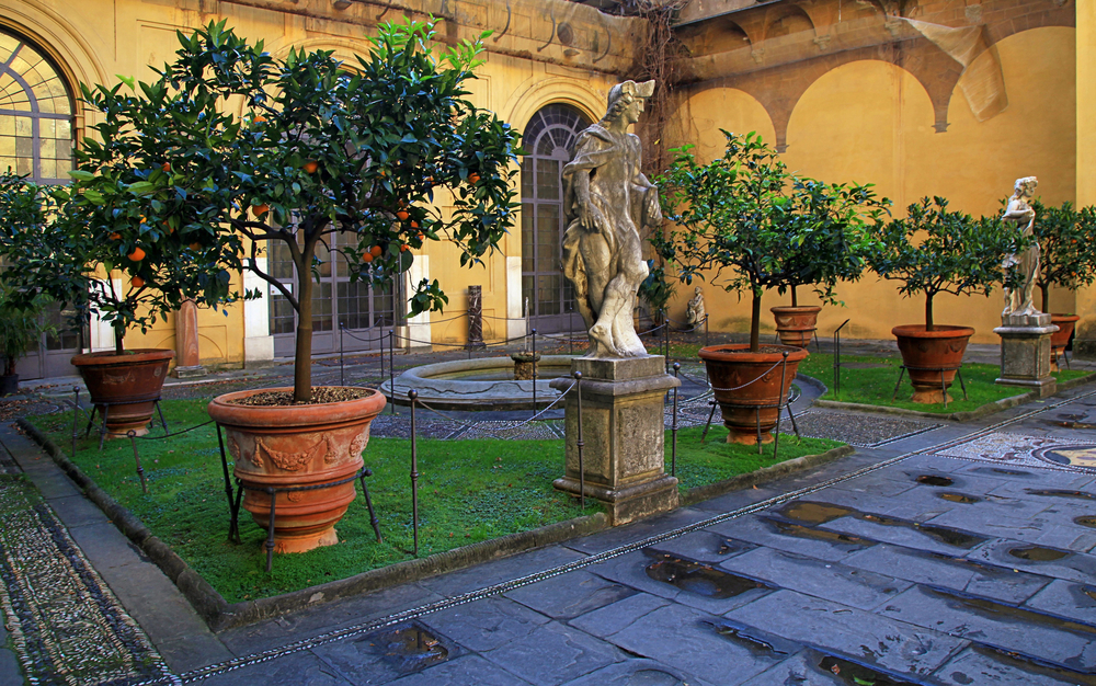 O pátio do Palazzo Medici Riccardi em Florença