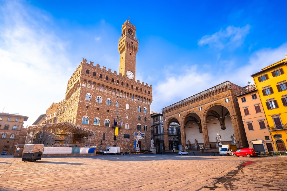 A Piazza della Signoria e o Palazzo Vecchio em Florença