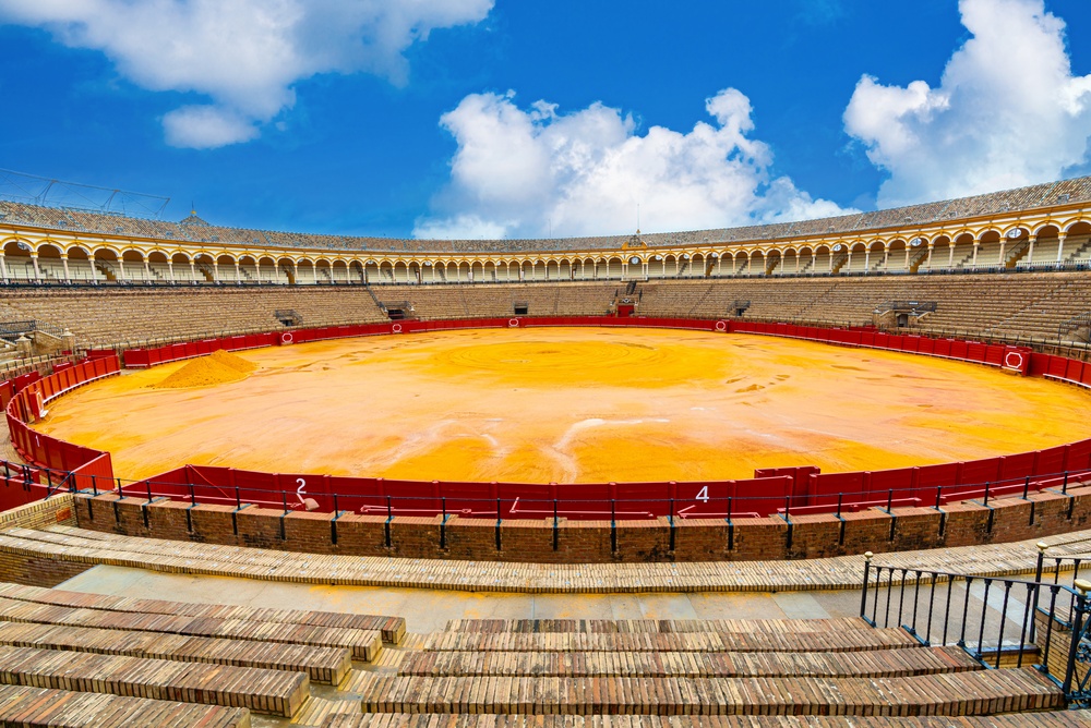 A praça de touros Plaza de Toros de la Real Maestranza, em Sevilha
