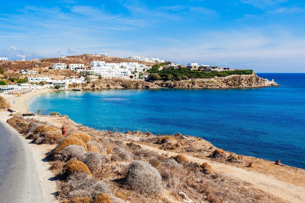 Praia de Agios Stefanos, em Mykonos