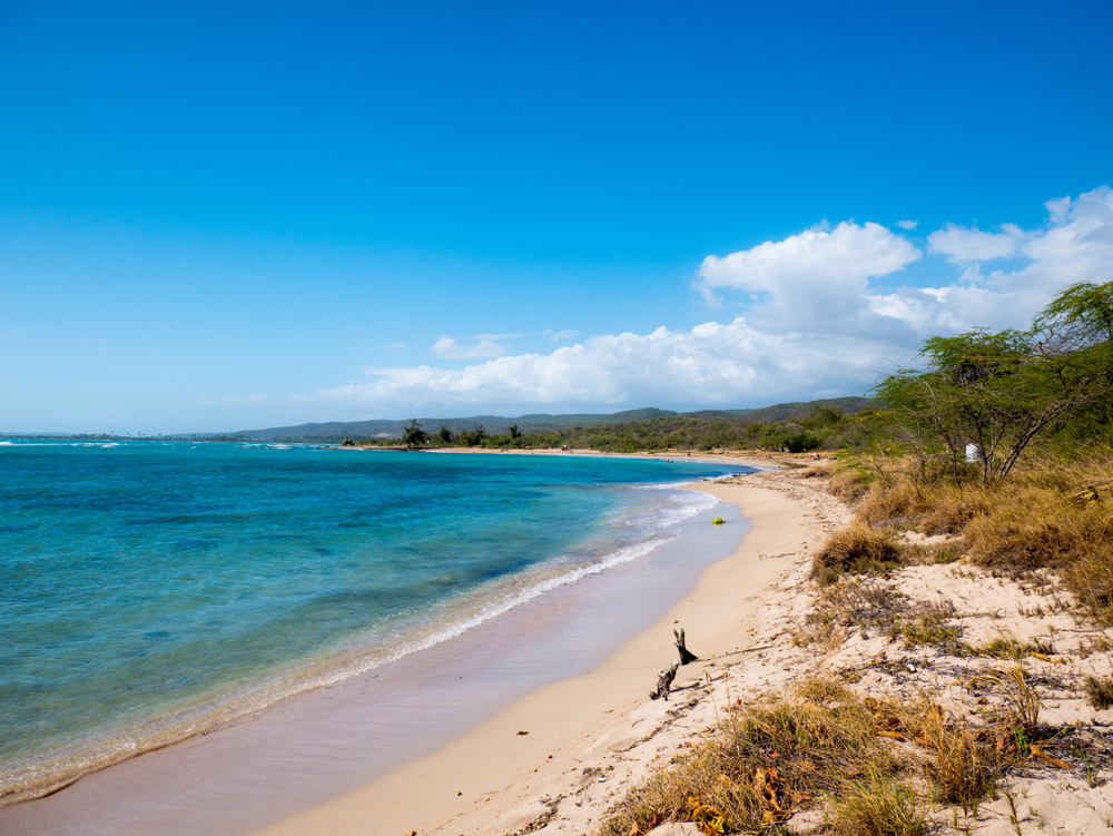 A praia na reserva natural de Guánica, na costa sudoeste de Porto Rico