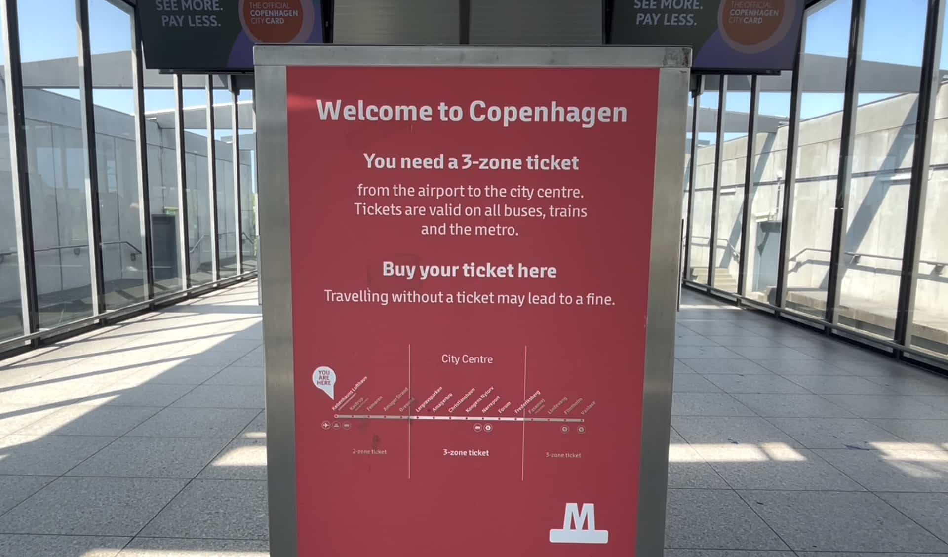 Preço da passagem de trem do aeroporto de Copenhague