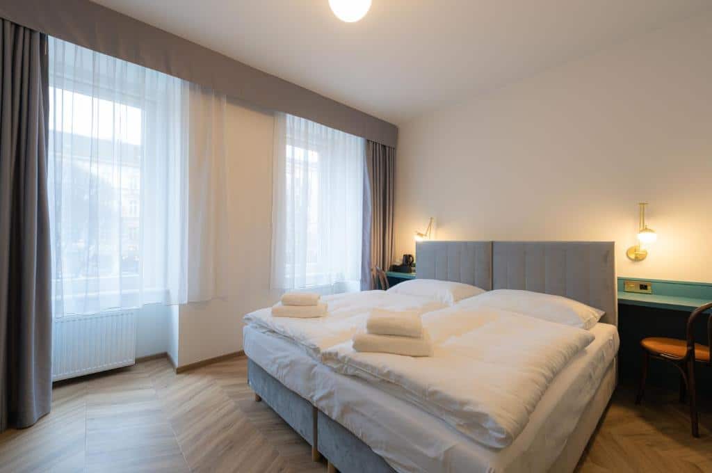 Quarto de hotel na região de Vinohrady, em Praga