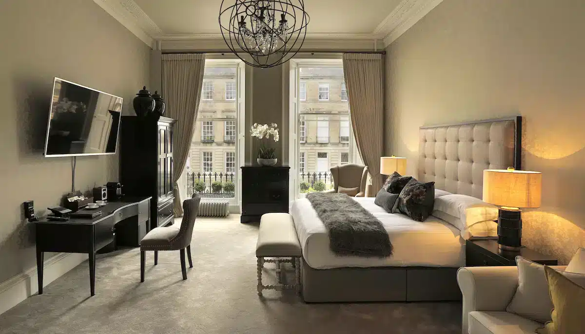 Quarto no Nira Caledonia, no bairro de Stockbridge em Edimburgo