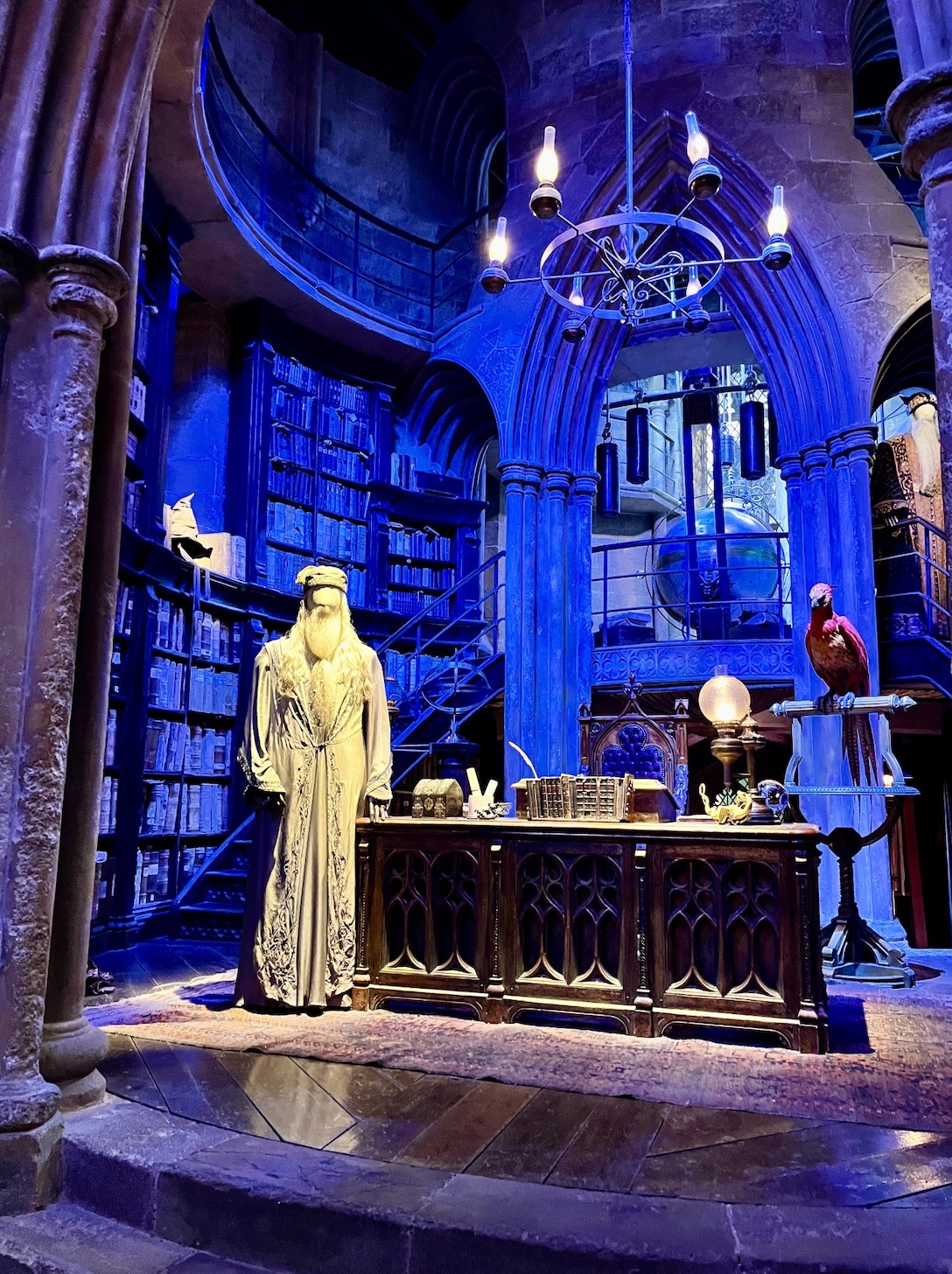 A sala de Dumbledore no Mundo de Harry Potter em Londres