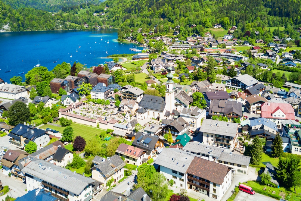 St. Gilgen, no Wolfgangsee, vista do alto