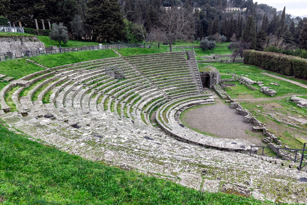 O teatro romano de Fiesole, perto de Florença