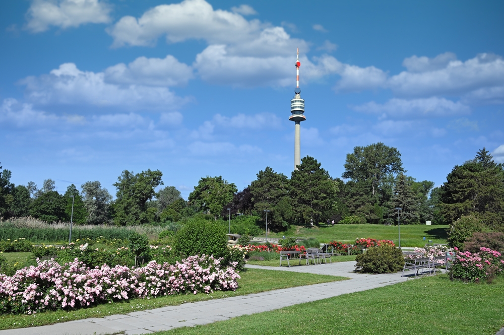 A Torre do Danúbio no Donaupark de Viena