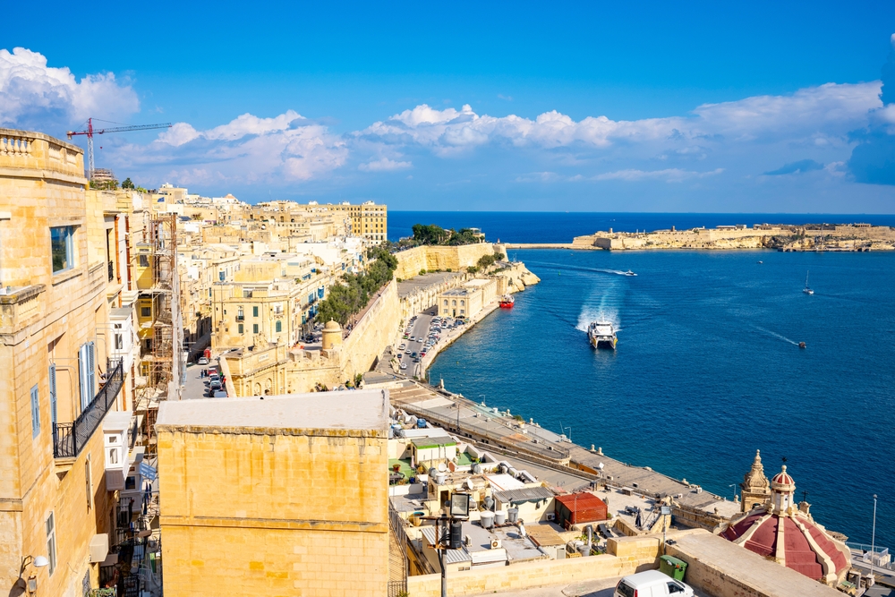 Upper Barrakka Gardens junto ao Grand Harbour em Valletta