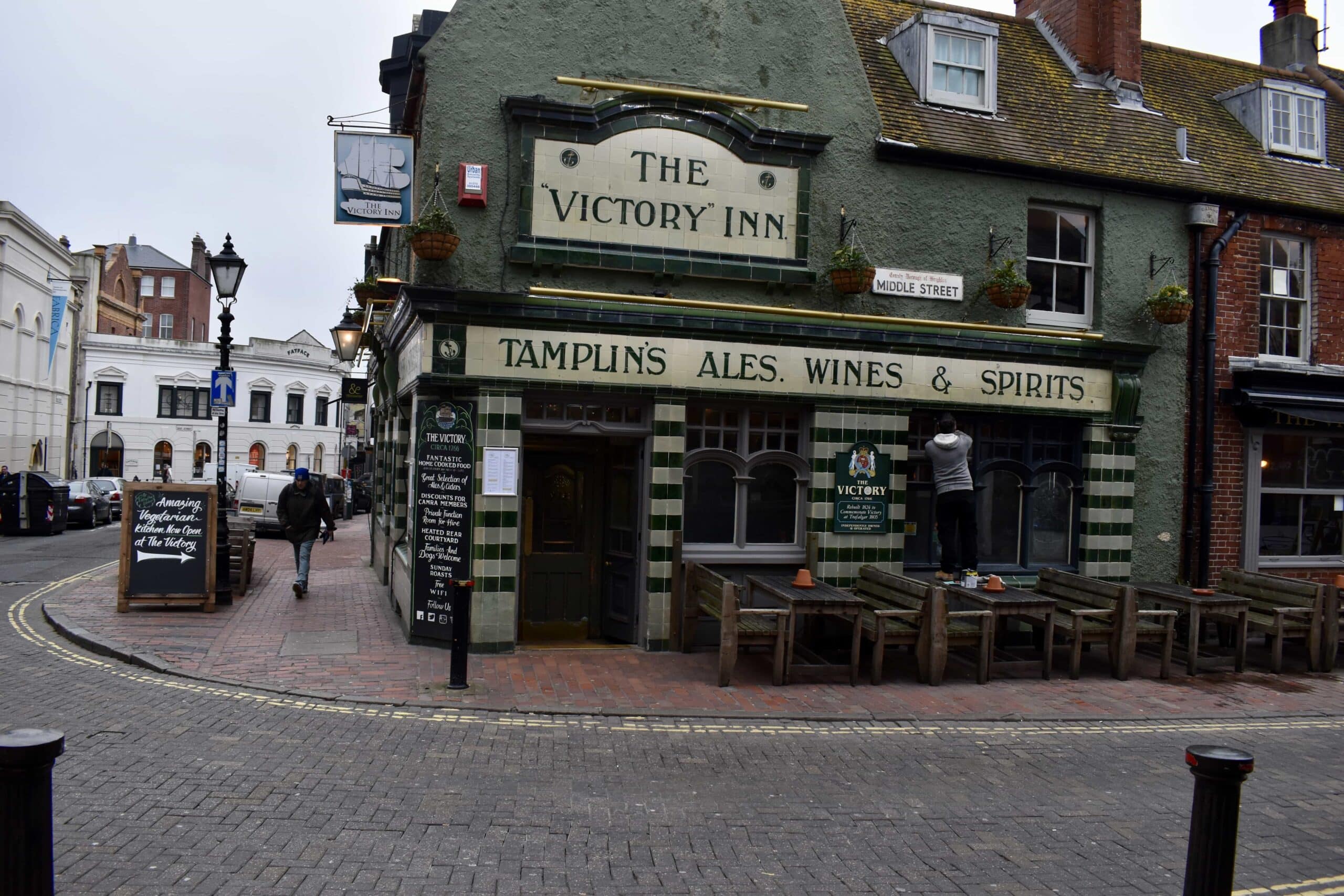 Vielas estreitas com lojas em The Lanes, em Brighton