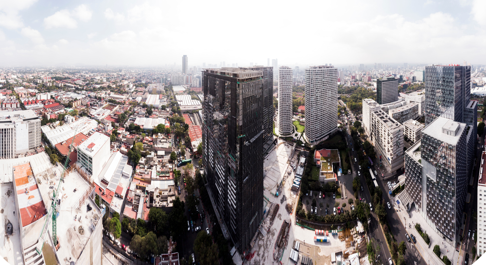 Vista aérea do bairro de Polanco, na Cidade do México
