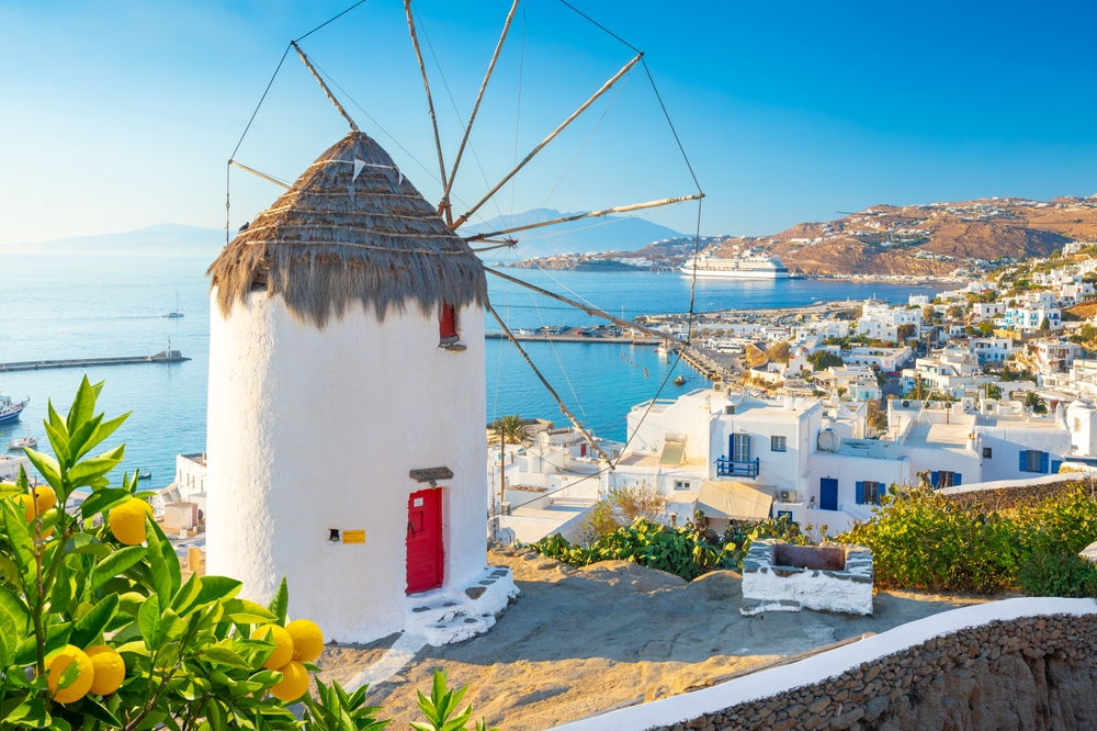 Vista da cidade de Mykonos
