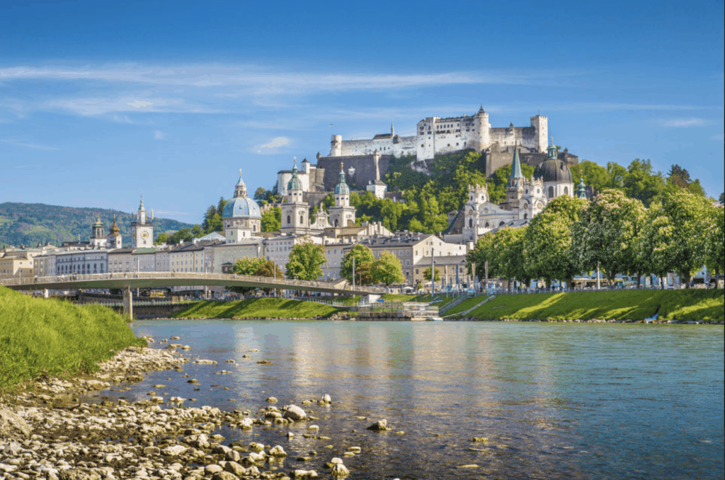 Vista de Salzburgo com a Fortaleza de Hohensalzburg